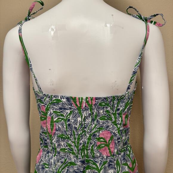 NWT Liberty & Justice Midi Dress Small Pink Green Tropical Resort Vacation - Picture 7 of 11